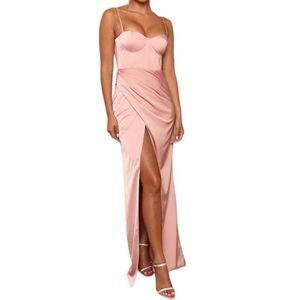 FASHION NOVA Mauve Sleeveless Satin Dress Size S